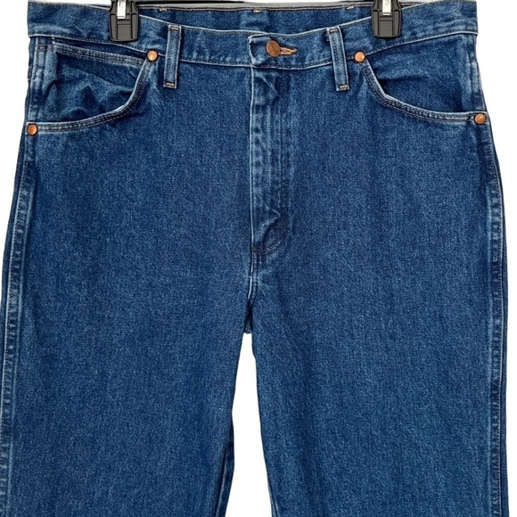 Wrangler Men’s 936GBK Rodeo Cowboy Cut Slim Fit Straight Medium Wash Sz. 35 x 32 - Picture 3 of 10